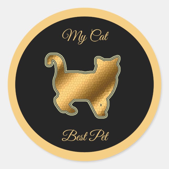 Cat Best Pet Classic Round Sticker (Front)