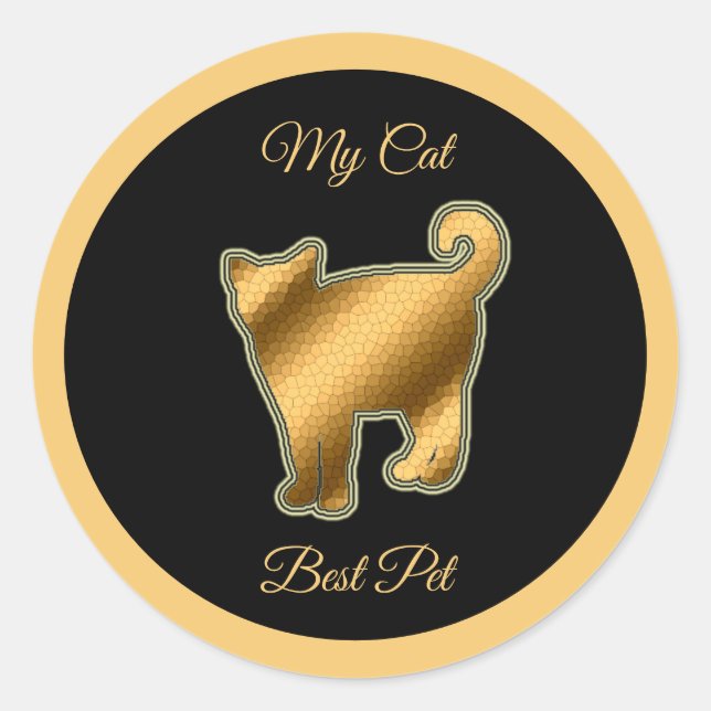 Cat Best Pet Classic Round Sticker (Front)