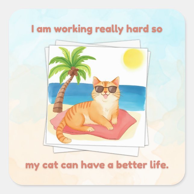 Cat Better Life Sticker (Front)