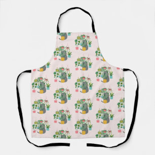 Cat Between Plants Funny Apron