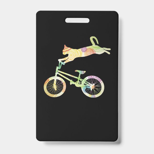 Cat Bike Cycling Bicycle  - Your Gift Collection ID Badge (Front)
