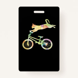 Cat Bike Cycling Bicycle - Your Gift Collection ID Badge