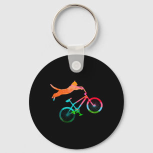 Cat Biker Bicycle Kitty Mtb Atb Bikes Mountain Bik Key Ring
