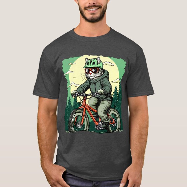Cat biker / Bike cat T-Shirt (Front)