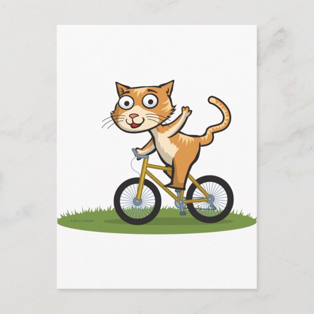 Cat Biker Postcard (Front)