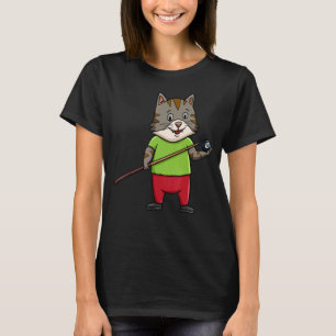 Cat Billiard Ball Snooker Pool Player Billiard Cha T-Shirt