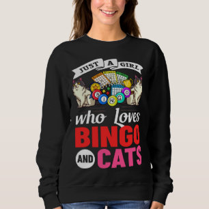 Cat Bingo Game Player Caller Card Board Balls Sweatshirt