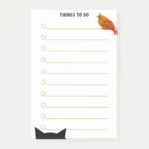 Cat & Bird Personalised Things To Do Post-it Notes