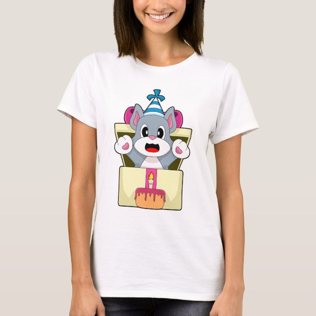 Cat Birthday Cake T-Shirt (Front)