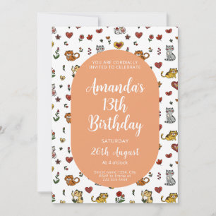 Cat Birthday Invite – Cute Party Art