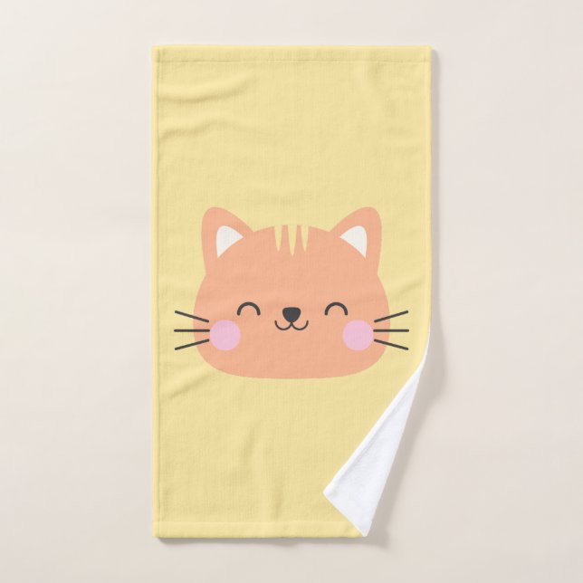 Cat Birthday Kids Art Hand Towel (Hand Towel)