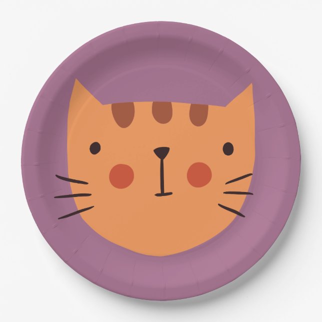 Cat Birthday Kids  Paper  Plate (Front)