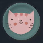 Cat Birthday Kids  Paper Plate<br><div class="desc">Animals Birthday Kids</div>