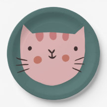 Cat Birthday Kids  Paper Plate
