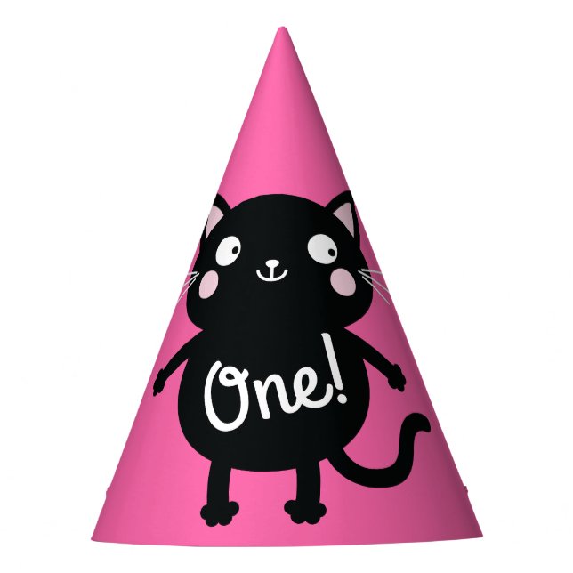 Cat Birthday Party Hat (Front)