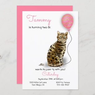 Cat Birthday Party Invitation