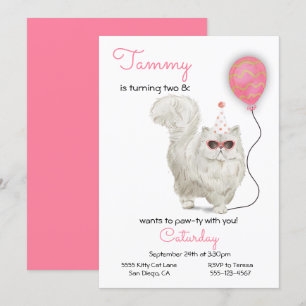 Cat Birthday Party Invitation