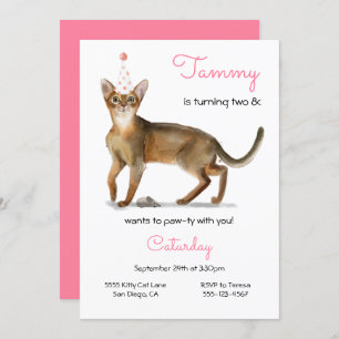 Cat Birthday Party Invitation