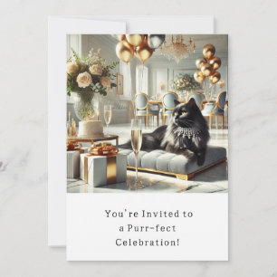 Cat Birthday Party Invitation card 