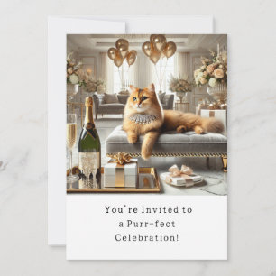 Cat Birthday Party Invitation card