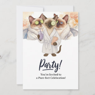 Cat Birthday Party Invitation card