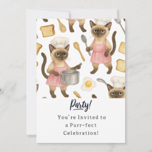 Cat Birthday Party Invitation card 