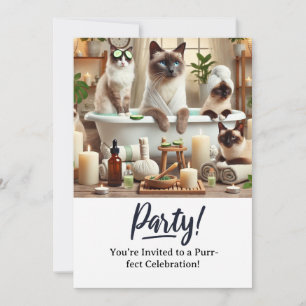 Cat Birthday Party Invitation card