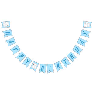 Cat Birthday Party Kitty Blue Bunting
