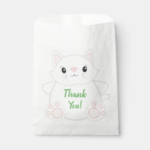 Cat Birthday Party Kitty Green Favour Bag