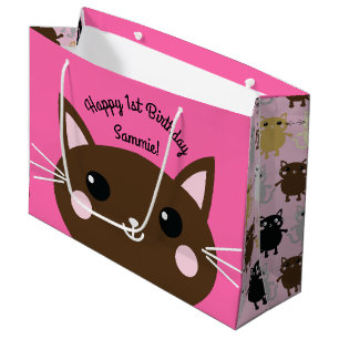 Cat Birthday Party Large Gift Bag