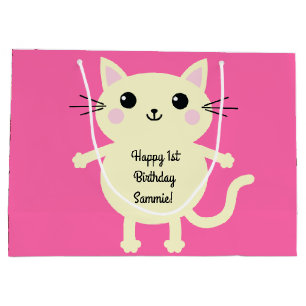 Cat Birthday Party Large Gift Bag