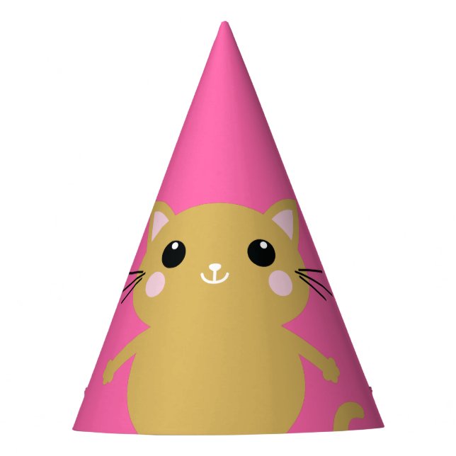 Cat Birthday Party Party Hat (Front)