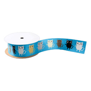 Cat Birthday Party Satin Ribbon