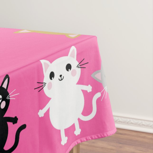 Cat Birthday Party Tablecloth (In Situ)