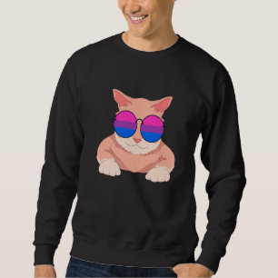 Cat Bisexuality Flag Sunglasses Lgbt Pride Bisexua Sweatshirt