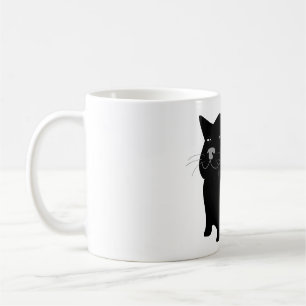 cat, black, big, fat coffee mug