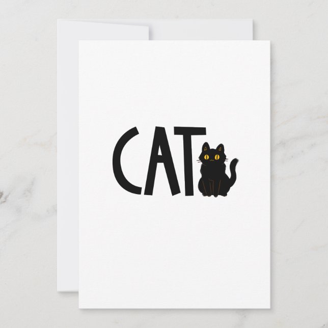 Cat Black Cat Invitation (Front)