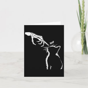 Cat Black Lover Skeleton Hand Boop Funny Halloween Card