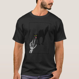 Cat Black Lover Skeleton Hand, Cute Kitten Funny H T-Shirt