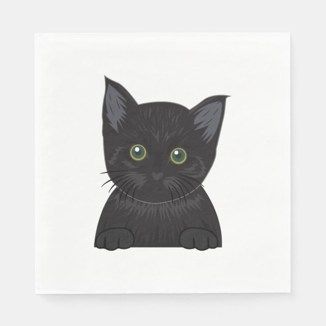 Cat Black  Napkin (Front)