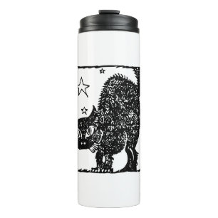 Cat Black Stars Halloween Feline Kitten Pet Thermal Tumbler