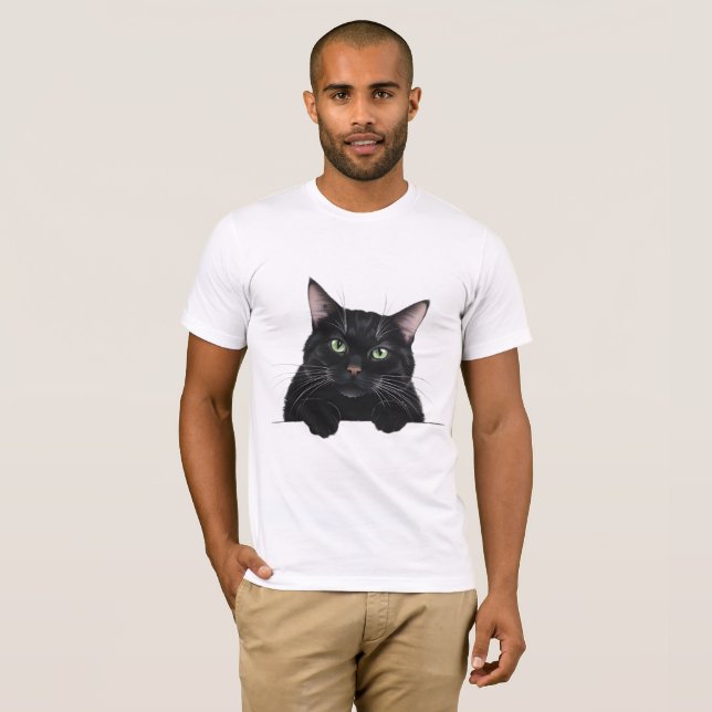 Cat black T-Shirt (Front Full)