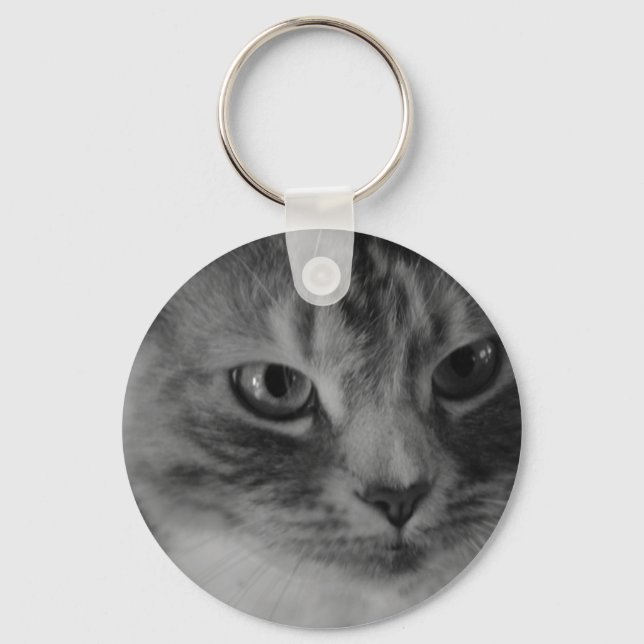 Cat (Black & White) Key Ring (Front)