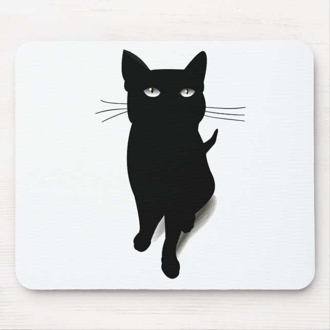 Cat Blackcat Black Cat Vector Feline Pet Mouse Pad (Front)