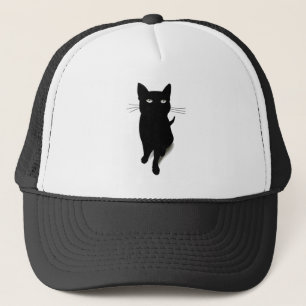Cat Blackcat Black Cat Vector Feline Pet Trucker Hat