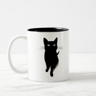 Cat Blackcat Black Cat Vector Feline Pet Two-Tone Coffee Mug
