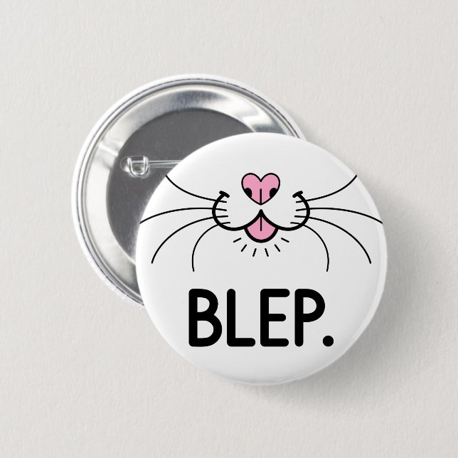 Cat Blep Cute Tongue 6 Cm Round Badge (Front & Back)