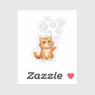 Cat Blowing Shiny Bubbles New Year 2026