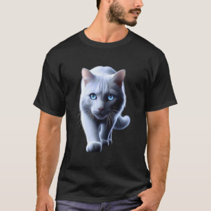 Cat Blue Eyes Beautiful Kitten Realistic Cat Pictu T-Shirt