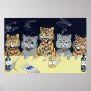 Cat Board Meeting, Louis Wain Poster